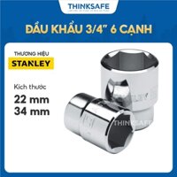 Đầu khẩu lục giác 3/4 inch Stanley 89-322,  89-334  Đầu tuýp 6 cạnh kích thước 22mm và 34mm giúp mở bulong và đai ốc