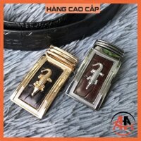 Đầu Khóa Thắt Lưng Nam Cao Cấp, Bề Mặt Dán Da Bò Dập Vân Cá Sấu DLĐKTCS-01