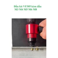 Đầu kít rút ốc tán VF305 lắp máy vặn bulong,khoan pin kèm đầu M3-M8
