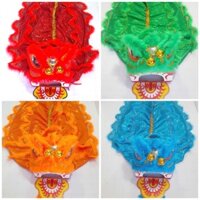 Đầu Lân Chúng Chảm (cao 40, rộng 35, dài 40 cm) cho bé từ 9 tuổi, đuôi lân kim sa. Tặng pin.8