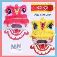 Đầu lân, đầu sư tử giá rẻ có đèn kèm đuôi, mắt nháy sáng cho bé chơi trung thu, lễ Tết