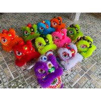 Đầu lân lông cừu vẽ tay cho trẻ từ 5 đến 10tuổi có đèn và chớp mắt (Tặng kèn đuôi kim xa)