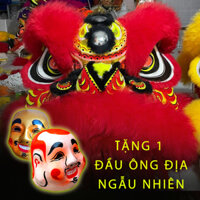 Đầu lân Mengkok lông cừu, chỉ mỗi đầu lân, size người lớn (tặng 1 đầu ông địa)