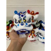 Đầu lân mini, loại đẹp, size 12cm, màu trắng xanh