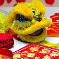 đầu lân mini size 13x14cm