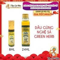 DẦU LĂN THẢO DƯỢC GỪNG NGHỆ GREEN HERB THÁI LAN (DẦU LĂN GỪNG THẢO DƯỢC GREEN HERB YELLOW OIL) -8ML- GỪNG, NGỆ, SẢ