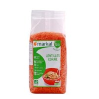 Đậu lăng xanh - Đậu lăng đỏ cam san hô hữu cơ Markal 500g