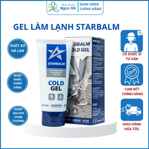 Dầu lạnh xoa bóp Starbalm Cold Gel - Hà Lan giảm đau tức thì, giảm thâm tím và thư giãn cơ, Tuýp 100ml