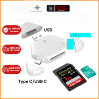 ĐẦU LỌC THẺ NHỚ ĐA NĂNG 3 CỔNG NHÀ TÁO/TYPE-C /USB - DÀNH CHO THẺ NHỚ SD/Micro sd, ĐỌC THẺ CAMERA