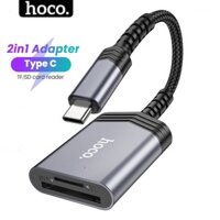 Đầu lọc thẻ nhớ type c chính hãng HOCO 2 trong 1 đầu đọc thẻ SD TF đọc thẻ nhớ tốc độ cao cho laptop và điện thoại