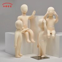 Đầu ma-nơ-canh trẻ em mềm mại, nửa thân, giá treo quần áo trẻ em cao cấp cho bé trai và bé gái, giá trưng bày cửa sổ