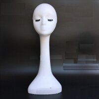ĐẦU MANOCANH ĐỘI MŨ, TÓC GIẢ, ĐẦU NHỰA TRẮNG CAO 52cm