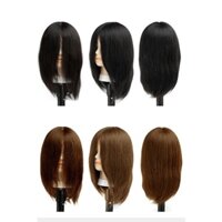 Đầu Manocanh Tóc Thật Vén Tai Có Thể Làm Hóa Chất Nhuộm Tẩy Uốn Ép - KVAA18