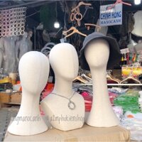Đầu manocanh vải để bàn, đầu manocanh đội mũ, treo khăn, tóc, dây chuyền