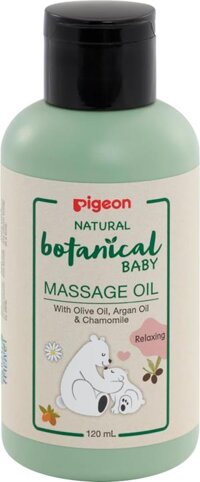 Dầu Massage Cho Bé Natural Botanical 120Ml – Pigeon Natural Botanical Baby Massage Oil 120Ml