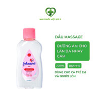 Dầu Massage JOHNSON'S BABY OIL dầu mát sa dưỡng ẩm cho bé giúp máu lưu thông tốt, ăn ngon miệng và ít táo bón- 200ml