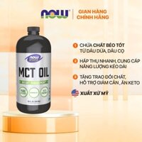 Dầu MCT Oil Weight Management Now (Mỹ) hỗ trợ chuyển hóa chất béo, giảm cân, ăn kiêng keto