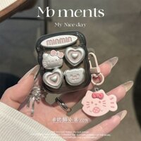 Đầu mèo tình yêu mạ điện Thích hợp cho vỏ bảo vệ Airpods4 Vỏ tai nghe Bluetooth thế hệ 1 / 2 của Apple airpodpro2