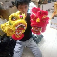 Đầu múa Lân mini,  đầu lân trang trí phong thủy (xỏ tay)