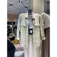 Đầu Mùa Thu Phong Cách Mới 2024 Thiết Kế Niche Ve Áo Đơn Mờ Phong Cách Lười Áo Khoác Denim Hoa