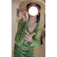 Đầu Mùa Xuân Tính Khí Đẹp Phong Cách Ngày Lễ Váy Dài Trà Pháp Cảm Giác Cao Cấp Hoàng Gia Em Gái Váy Hoa Xanh Hẹp