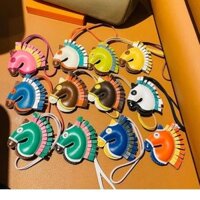 Đầu ngựa vằn Da Thật Mặt Dây Chuyền Kỳ Lân Mặt Dây Chuyền Sáng Tạo Xe Móc Khóa Nữ Túi Mặt Dây Chuyền Mặt Dây Chuyền