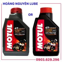 Dầu nhớt CHÍNH HÃNG Motul 7100 10W50 4T 1L và H-TECH 100 10W40 Tổng hợp 100% cao cấp cho xe số, tay côn, phân khối lớn