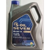 Dầu nhớt dành cho xe ô tô máy dầu (diesel) S-OIL BLUE#9 - CI-4 10W40 - 6L