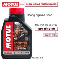 Dầu nhớt Motul Scooter Power LE 5w40 800ml tổng hợp 100% dành cho xe tay ga - MẪU MỚI DATE MỚI