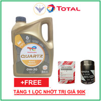 Dầu nhớt ô tô Total Quartz 9000 0W-30 5L tặng lọc nhớt cho xe Toyota Innova