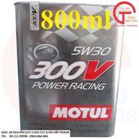 DẦU NHỚT TỔNG HỢP CAO CẤP XE TAY GA MOTUL 300V POWER RACING 5W30 TEM 3 LỚP LẺ 800L