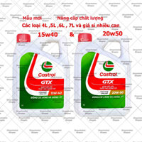 Dầu nhớt tổng hợp ôtô Castrol GTX 20w50 & GTX 15w40 ( Máy xă.ng và Máy dầu) 4L, 5L, 6L ,7L và Giá sỉ nhiều can