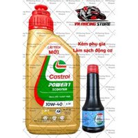 Dầu nhớt tổng hợp tay ga Castrol Power-1 Scooter 10w40 800ml ( 0.8L)+ Phụ gia Castrol, [ Vn_Racing_Store ]