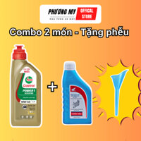 Dầu nhớt tổng hợp tay ga Castrol Power1 Scooter 800ML - 1L + Nước mát Honda chính hãng VN 500ml + Tặng phễu