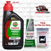 Dầu nhớt tổng hợp tay ga Castrol Power-1 Ultimate 10w30 800ml (0.8L)+ Nhớt Lap Castrol+ Gói phụ gia, [ Vn_Racing_Store ]