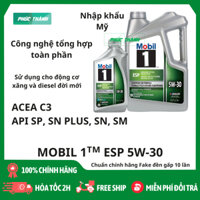Dầu nhớt tổng hợp toàn phần ô-tô Mobil 1 ESP 5w30 946ml/4,73L nhập khẩu USA - Chính hãng