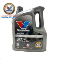 Dầu nhớt Valvoline 20W50 cho động cơ xăng - Dầu Mỹ nhập khẩu Valvoline Premium Protection 20W50 API SN Plus. Can 4 lít