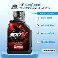 Dầu nhớt xe máy MOTUL 300V FACTORY LINE ROAD RACING tem 1 lớp 10W40 1L