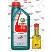 Dầu nhớt xe máy xe số Castrol Vistra 20w50 1.000ml ( 1L) ( Mẫu Mới) + Chai phụ gia bảo vệ động cơ U.S 65ML