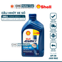 Dầu nhớt xe số cao cấp Shell Advance AX7 10w40 800ml - 1L