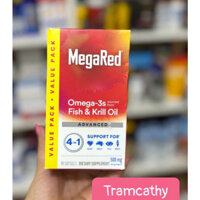Dầu nhuyễn thể MegaRed Omega-3s Fish & Krill Oil Advanced 4-in-1 500mg 80 Softgels fish oil dầu cá omega 3