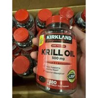 Dầu nhuyễn thể tôm Omega 3 Krill Oil 500mg - hộp 180v - Hàng chuẩn Mỹ 🇺🇸