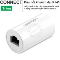Đầu nối cáp mạng khuếch đại 100 mét chống sét lan truyền Ugreen NW116 20391 - RJ45 female to RJ45 female adapter