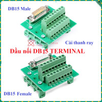 Đầu nối DB15 Đực, Cái Male Famale Terminal vặn vít, cài thanh ray (rail) cho máy CNC công nghiệp