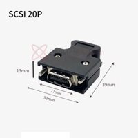 Đầu nối hàn cáp SCSI SM-20P Servo, encoder chân đực, kèm vỏ ốp