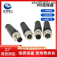 Đầu nối M8 Cảm biến phích cắm hàng không 3 lõi 4 lõi 5P6P Nam Nữ Mông Cắm Khớp hàn Vít không thấm nước