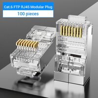 Đầu nối mạng Cat.6 Vention IDDR0-50 Đầu cắm mô-đun RJ45 Địa chỉ liên hệ mạ vàng Chất liệu PC Cat.6 UTP 50 miếng-Màu Bạc-Size 100 chiếc