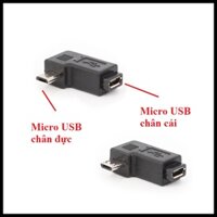 Đầu nối Micro USB đực-cái bẻ góc 90 độ trái, phải