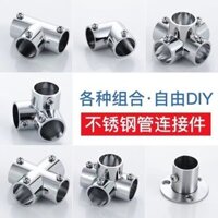 Đầu nối ống thép không gỉ, Giá trưng bày khớp nối ba chiều góc vuông, dây buộc kết nối ống thép bốn chiều, phụ kiện khuỷu tay