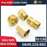 Đầu Nối Ren Đồng Phi 21, [ TÚI 10] Nối Ren 21 Kép Lơ Cà Rá Măng Sông Đồng Thau